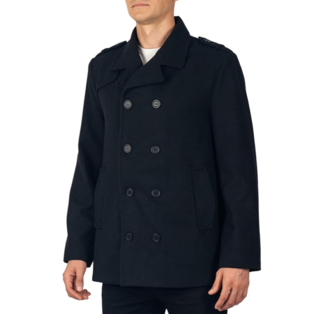 Alpine Swiss Jake Mens Wool Pea Coat Double Breasted Peacoat Jacket