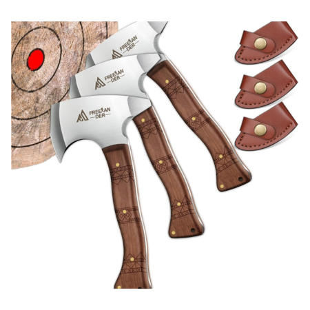 Freelander 8.3'' Throwing Axe Set with Leather Sheath